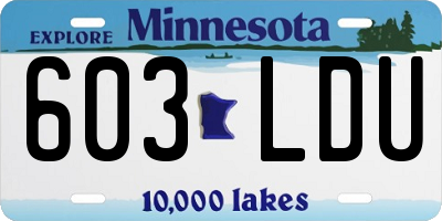 MN license plate 603LDU