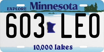 MN license plate 603LEO