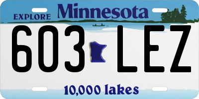 MN license plate 603LEZ