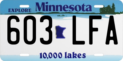 MN license plate 603LFA