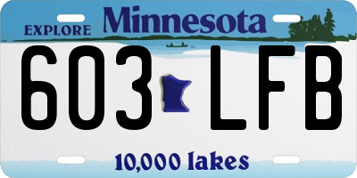 MN license plate 603LFB