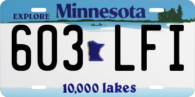 MN license plate 603LFI