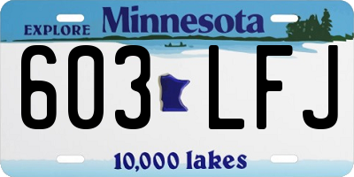 MN license plate 603LFJ
