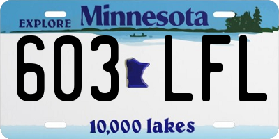 MN license plate 603LFL