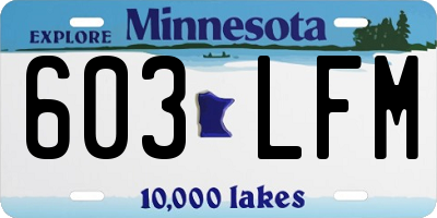 MN license plate 603LFM