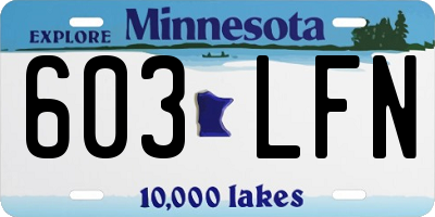MN license plate 603LFN