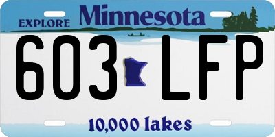 MN license plate 603LFP
