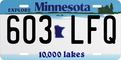 MN license plate 603LFQ