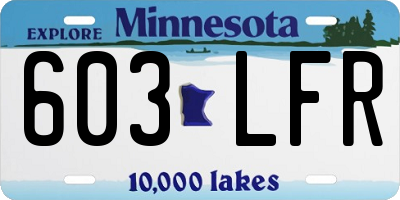 MN license plate 603LFR