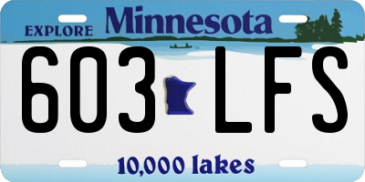 MN license plate 603LFS