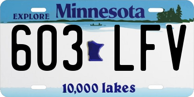MN license plate 603LFV