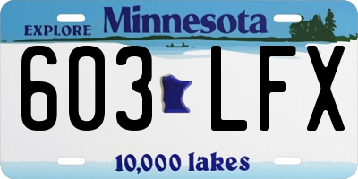 MN license plate 603LFX