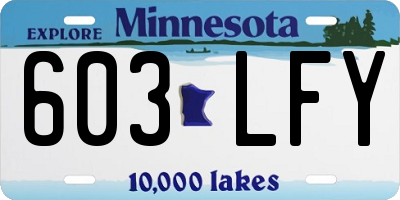 MN license plate 603LFY