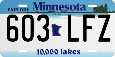 MN license plate 603LFZ