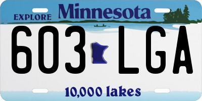MN license plate 603LGA