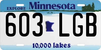MN license plate 603LGB