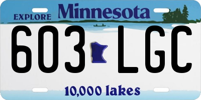 MN license plate 603LGC