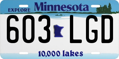 MN license plate 603LGD