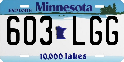 MN license plate 603LGG
