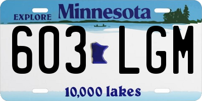 MN license plate 603LGM