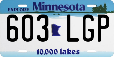 MN license plate 603LGP
