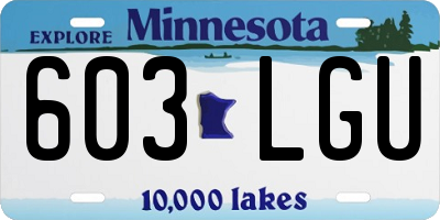 MN license plate 603LGU