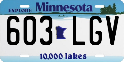 MN license plate 603LGV