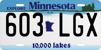 MN license plate 603LGX