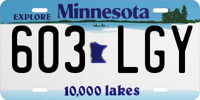 MN license plate 603LGY