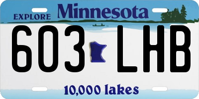 MN license plate 603LHB