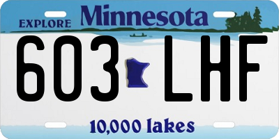 MN license plate 603LHF