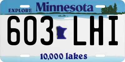 MN license plate 603LHI