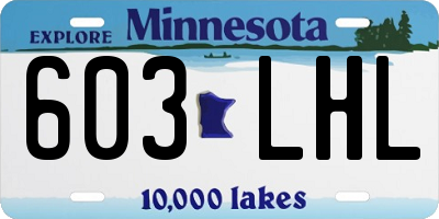 MN license plate 603LHL