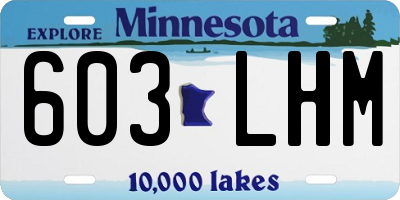 MN license plate 603LHM