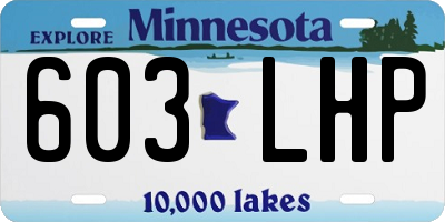 MN license plate 603LHP