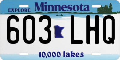MN license plate 603LHQ