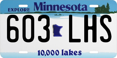 MN license plate 603LHS