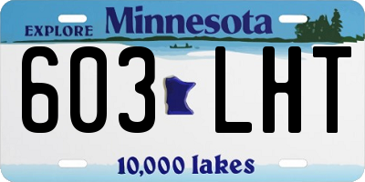 MN license plate 603LHT