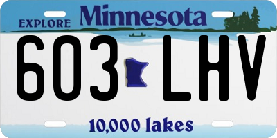 MN license plate 603LHV