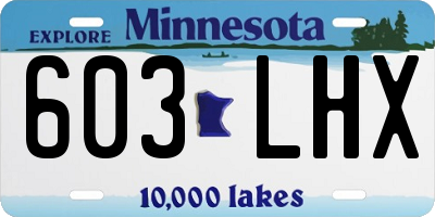 MN license plate 603LHX