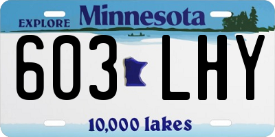 MN license plate 603LHY
