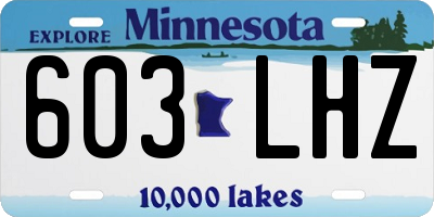 MN license plate 603LHZ