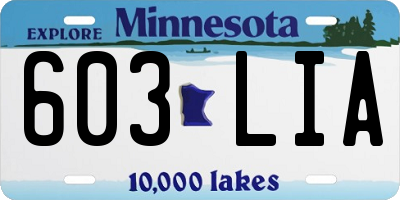 MN license plate 603LIA
