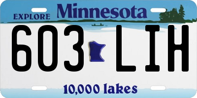 MN license plate 603LIH