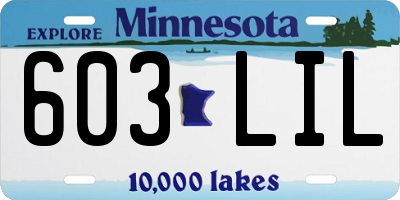 MN license plate 603LIL