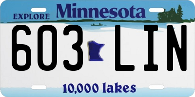 MN license plate 603LIN