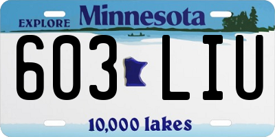 MN license plate 603LIU