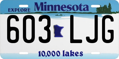 MN license plate 603LJG