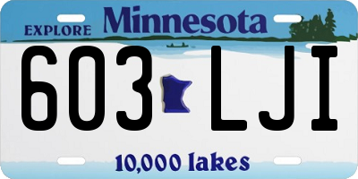 MN license plate 603LJI