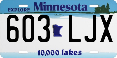 MN license plate 603LJX